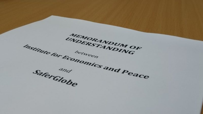 Memorandum of Understaning between SaferGloben and Institute for Economics and Peace